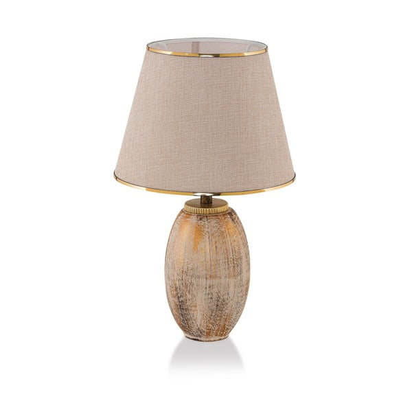 Kremowa/w kolorze złota lampa stołowa z tekstylnym kloszem (wysokość 50 cm) Yakamoz – Opviq lights-image-2