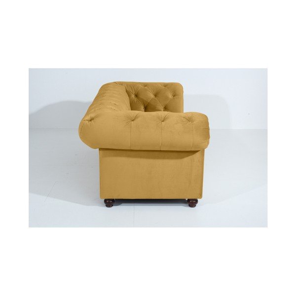 Żółta sofa Max Winzer Orleans Velvet, 216 cm-image-4