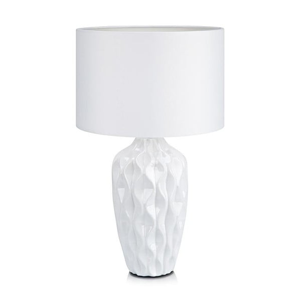 Biała lampa stołowa Markslöjd Ben, ø 26 cm