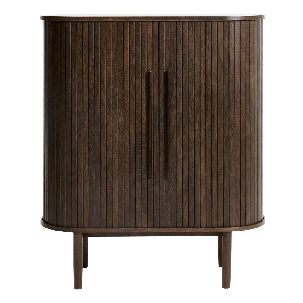 Szafka w dekorze dębu z drzwiami przesuwnymi w ciemnym naturalnym kolorze 100x118x40 cm Meta – Unique Furniture (zdjęcie 3)