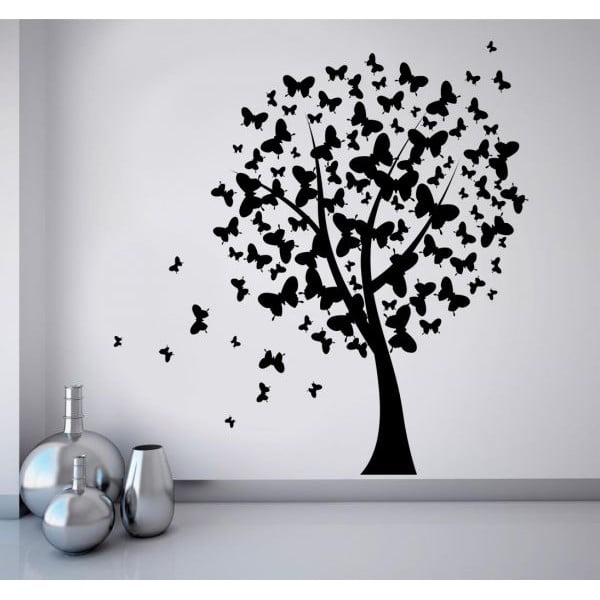 Naklejka na ścianę Motyle drzewo, 90x120 cm