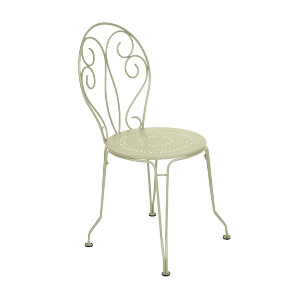 Jasnozielone krzesło metalowe Fermob Montmartre