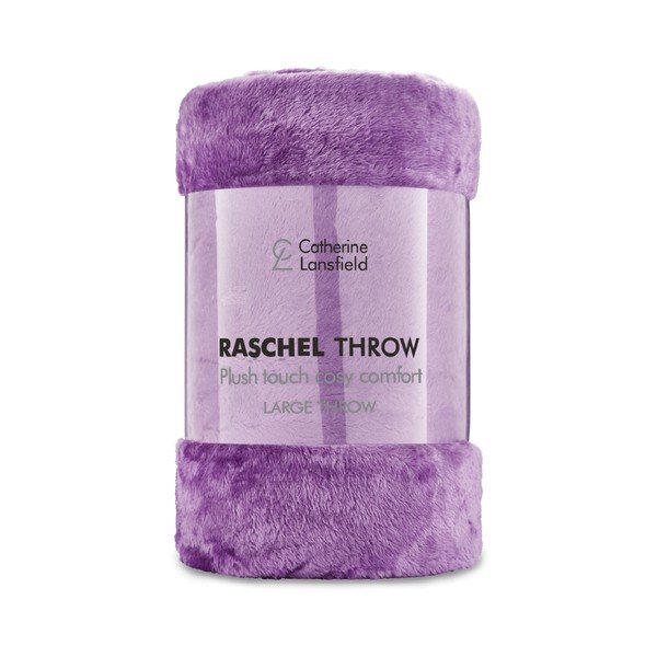 Fioletowy koc Catherine Lansfield Basic Cuddly, 200x150 cm-image-1