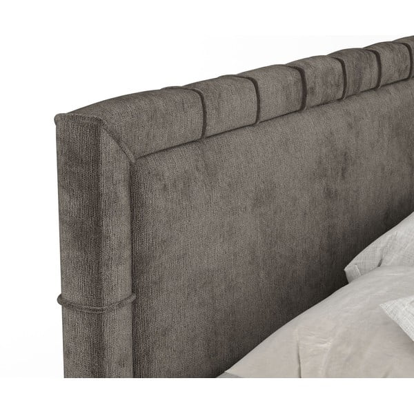 Ciemnoszare łóżko boxspring ze schowkiem 160x200 cm Voyage – Maison de Rêve-image-3