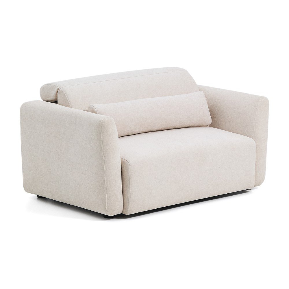 Beżowa częściowo rozkładana sofa z tkaniny szenilowej z szezlongiem 180 cm Lares – Kave Home