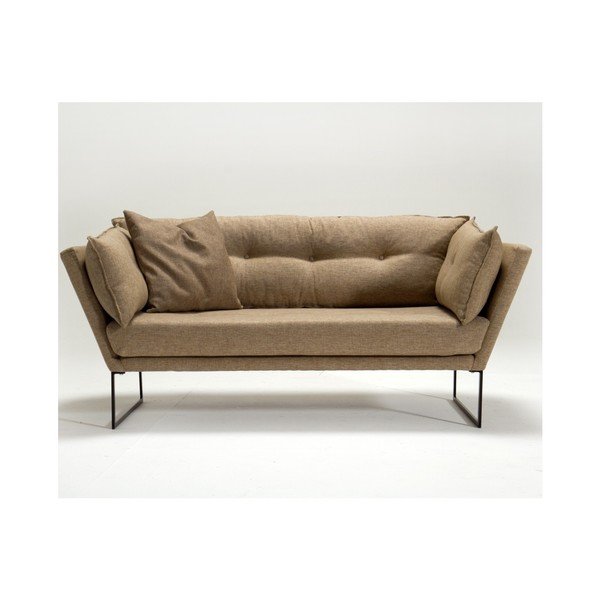 Żółta 3-osobowa sofa rozkładana Relax