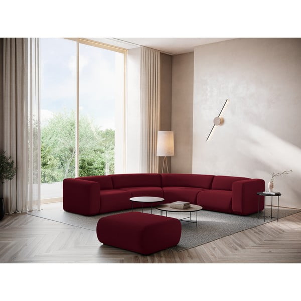 Bordowy aksamitny narożnik Ekahi – Makamii-image-1