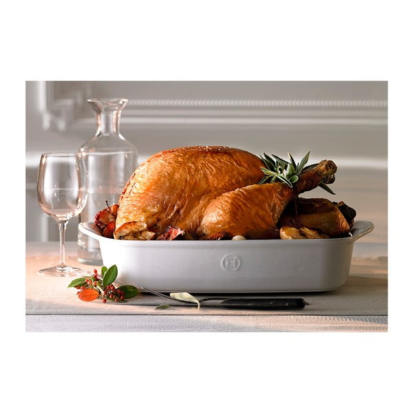 Kremowa ceramiczna prostokątna misa do zapiekania Emile Henry, 42,5x28 cm-image-1