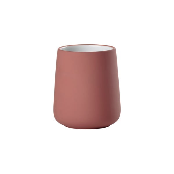 Jasnoczerwony kamionkowy kubek na szczoteczki do zębów Nova – Zone