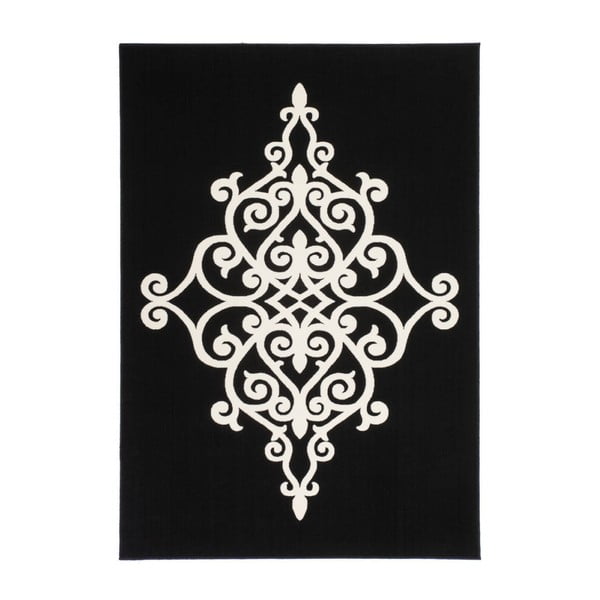 Czarno-biały dywan Kayoom Maroc Schwarz, 120x170 cm