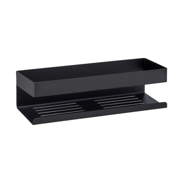 Czarna samoprzylepna półka łazienkowa ze stali nierdzewnej Genova – Wenko-image-1