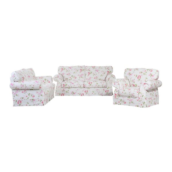 Różowo-biała sofa w kwiaty Max Winzer Mina, 173 cm-image-2
