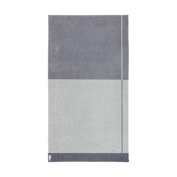 Szary ręcznik bawełniany Seahorse Block, 180 x 100 cm