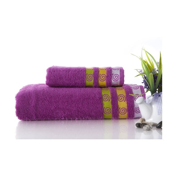 Zestaw 2 ręczników Truva Lilac, 90x150 i 50x90 cm