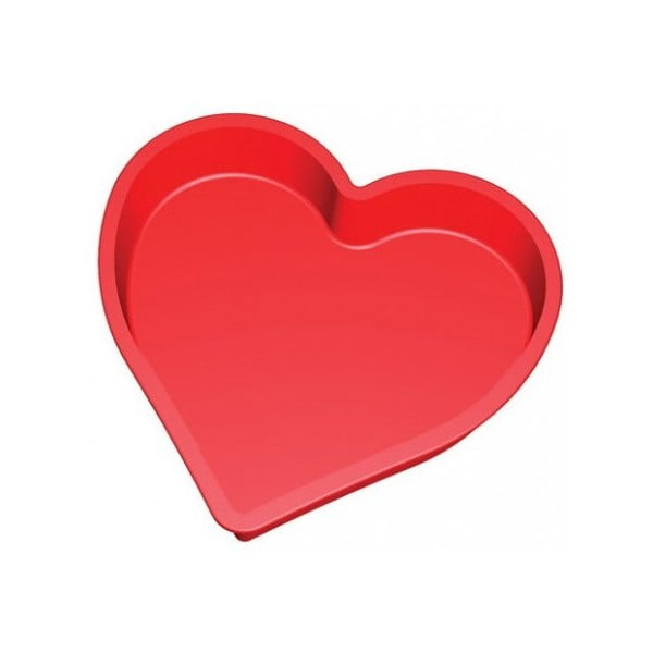 Czerwona silikonowa forma do pieczenia w kształcie serca Lékué