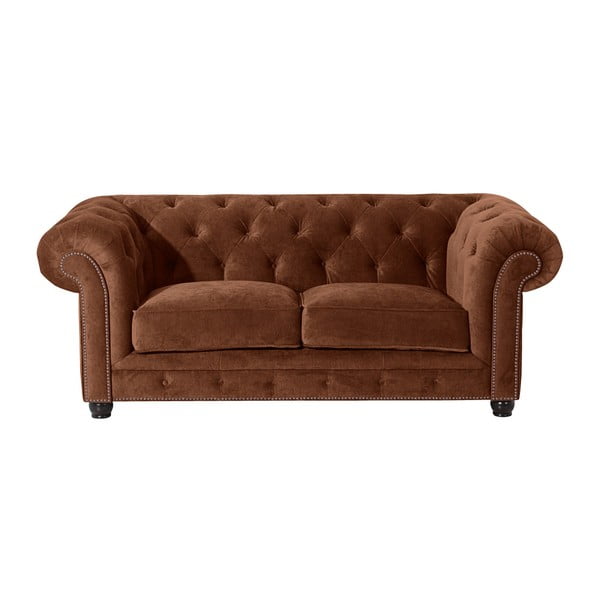 Brązowa sofa Max Winzer Orleans Velvet, 196 cm