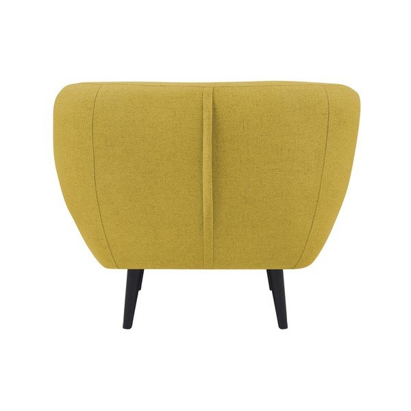 Żółty fotel z brązowymi nogami Mazzini Sofas Piemont-image-1