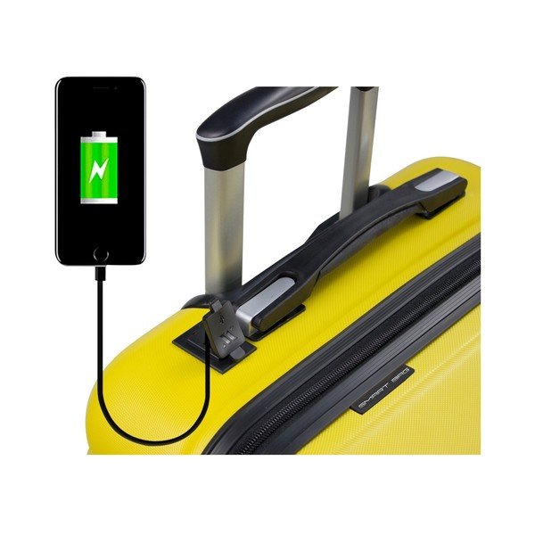 Żółta walizka na kółkach z USB My Valice COLORS RESSNO Large Suitcase-image-3