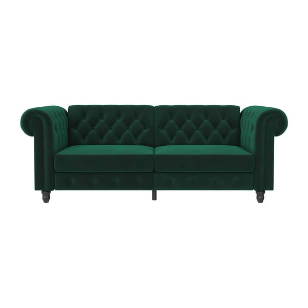 Ciemnozielona aksamitna rozkładana sofa 236 cm Felix – Støraa