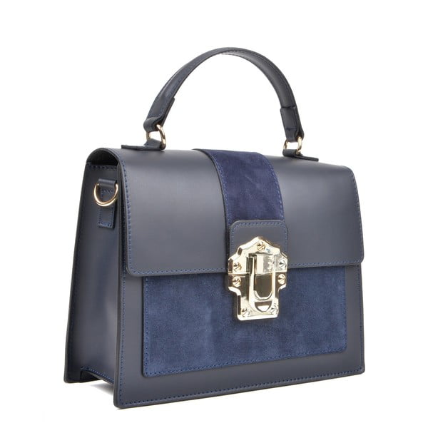 Ciemnoniebieska skórzana torebka Isabella Rhea, 22 x 27 cm-image-2