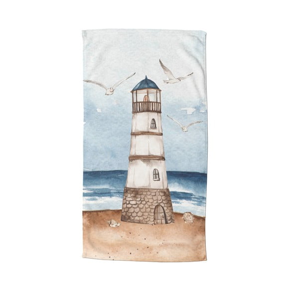 Niebiesko-brązowy aksamitny ręcznik plażowy 100x180 cm Berlin – Good Morning