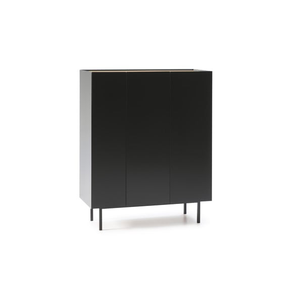 Czarna wysoka komoda w dekorze dębu 95x120 cm Arista – Teulat-image-2