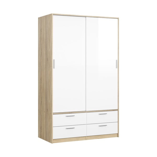 Biało-naturalna szafa w dekorze dębu z drzwiami przesuwnymi 121x200 cm Line – Tvilum-image-2