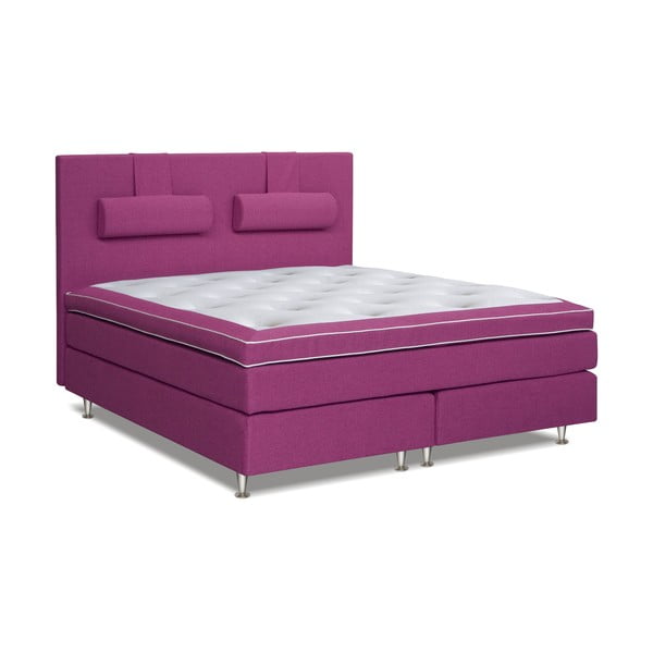 Fioletowe łóżko z materacem Gemega Hilton, 160x200 cm
