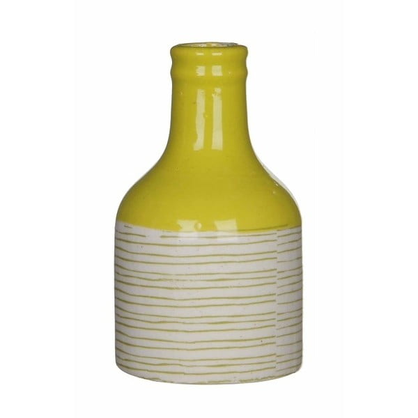 Żółto-biały wazon ceramiczny Mica Fabio, 14x8 cm