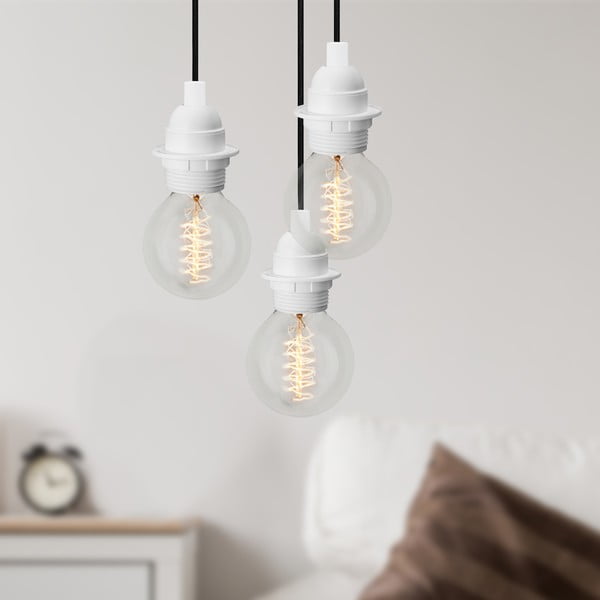 Trzyramienna lampa wisząca Uno Basic, biało-czarna-image-1