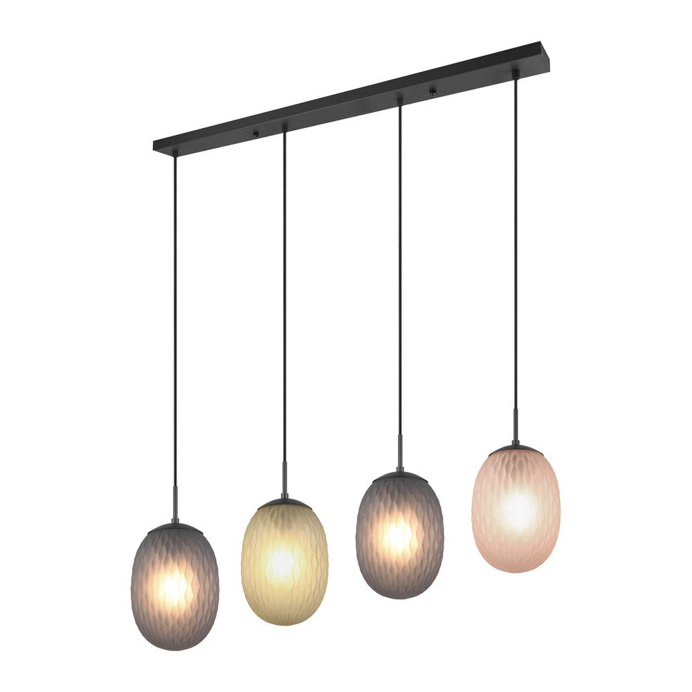 Lampa wisząca w kolorze matowej czerni ze szklanym kloszem Facette – Trio (zdjęcie 6)