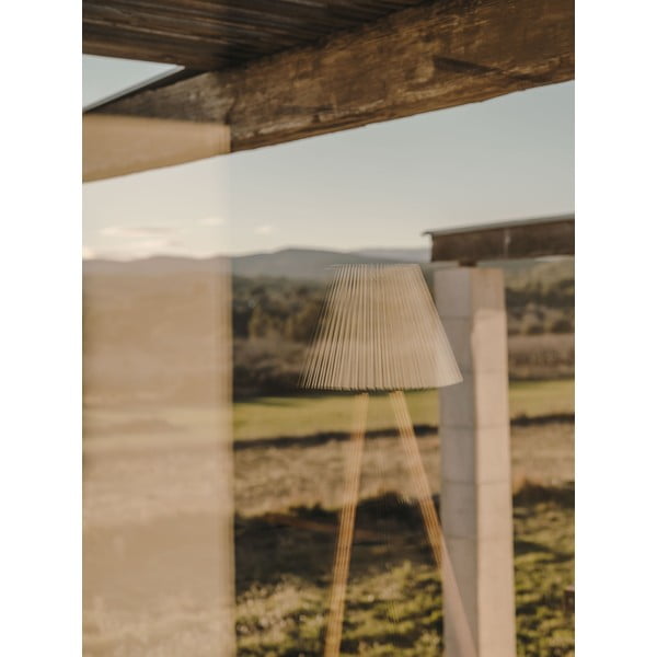 Naturalna lampa stojąca z tekstylnym kloszem (wysokość 149 cm) Benicarlo – Kave Home-image-2