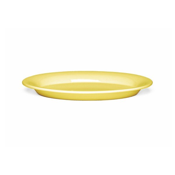 Żółty owalny kamionkowy talerz Kähler Design Ursula, 28x18,5 cm