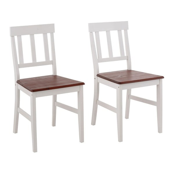 Zestaw 2 białych krzeseł z litego drewna sosnowego Støraa Vinnie
