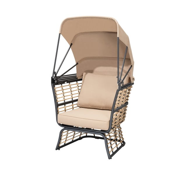 Beżowy metalowy fotel ogrodowy Paros – Garden Pleasure-image-4