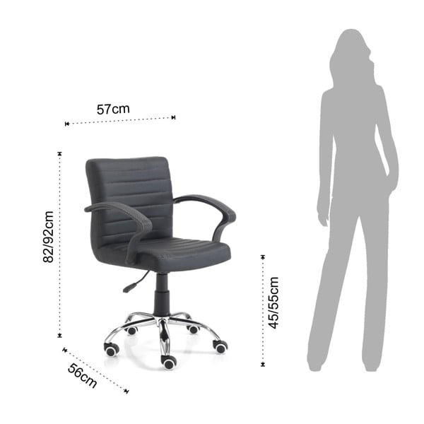 Czarne krzesło biurowe na kółkachTomasucci Pany-image-2