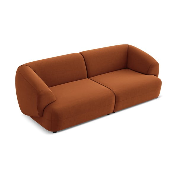 Pomarańczowa aksamitna sofa 232 cm Moana – Makamii-image-2