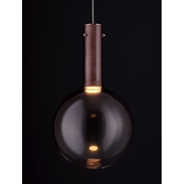 Brązowa szklana lampa wisząca LED ze ściemniaczem ø 25 cm Nostos – Nova Luce-image-1