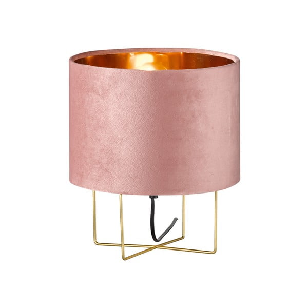 Różowa lampa stołowa z tekstylnym kloszem (wysokość 32 cm) Aura – Fischer & Honsel