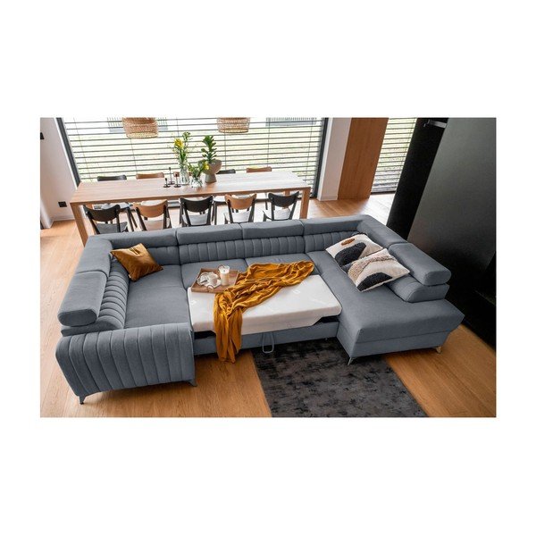 Niebieski rozkładany/ze schowkiem narożnik (prawostronny/w kształcie litery U) Louis – ELTAP-image-3