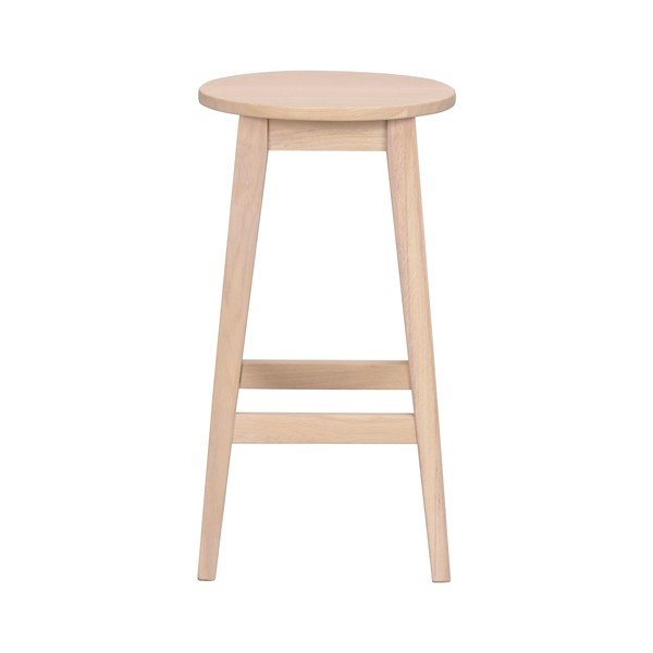 Hoker z litego drewna dębowego w naturalnym kolorze (wysokość siedziska 65 cm) Austin – Rowico-image-3