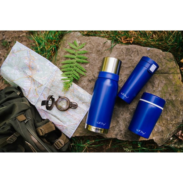 Ciemnoniebieski podróżny kubek termiczny Vialli Design Fuori, 400 ml-image-1