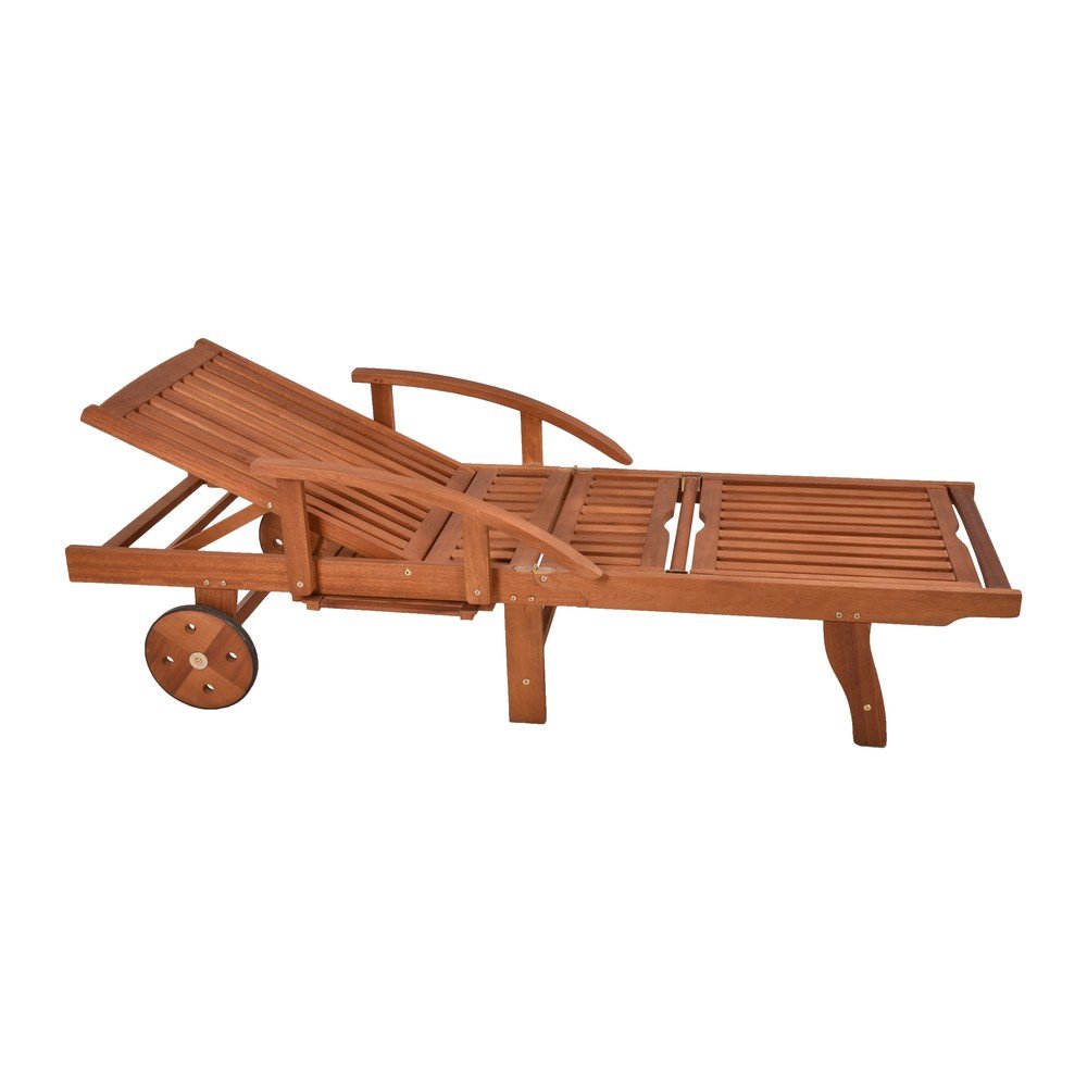 Brązowy drewniany leżak ogrodowy Beverly Hills – Garden Pleasure (zdjęcie 11)