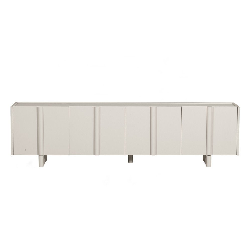 Kremowa modułowa szafka pod TV z litego drewna sosnowego 200x53 cm Basu – WOOOD