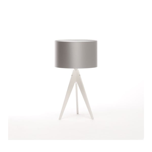 Srebrna lampa stołowa 4room Artist, biała lakierowana brzoza, Ø 33 cm