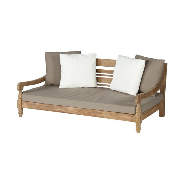 Beżowa sofa ogrodowa z litego drewna tekowego Kawang – Exotan