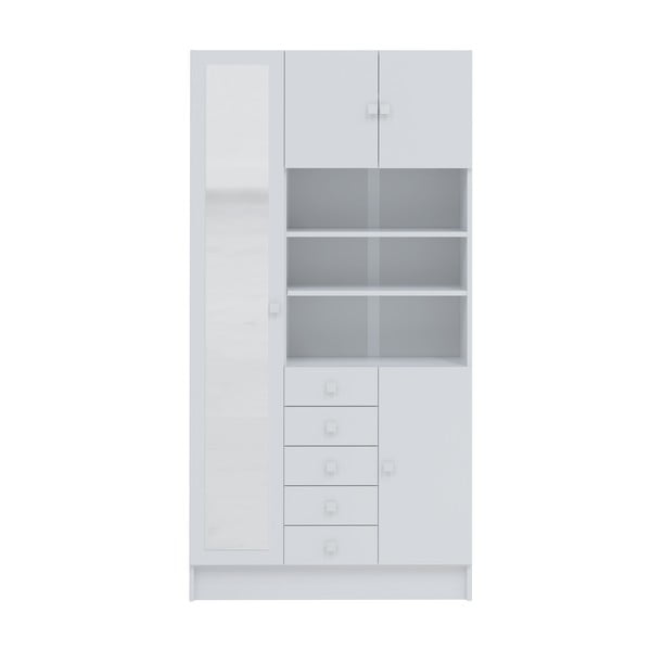 Biała szafka łazienkowa 90x182 cm Combi – TemaHome