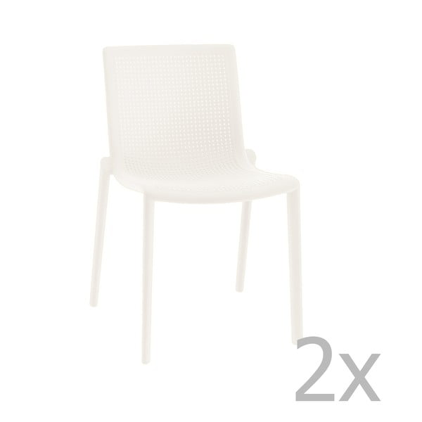 Zestaw 2 białych krzeseł ogrodowych Resol Beekat Simple