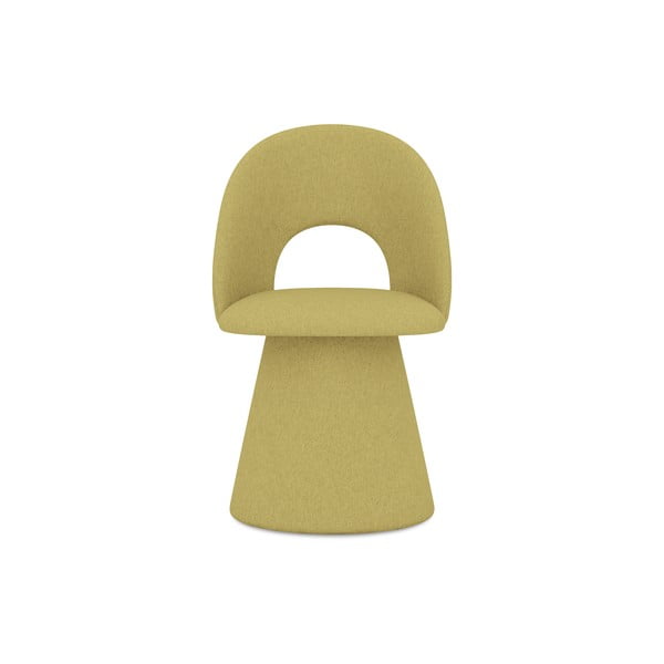 Żółty tapicerowany fotel jadalniany Kalo – Makamii-image-1