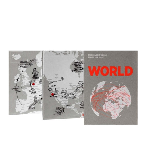 Mapa świata z przezroczystymi kartkami na notatki Transparent World